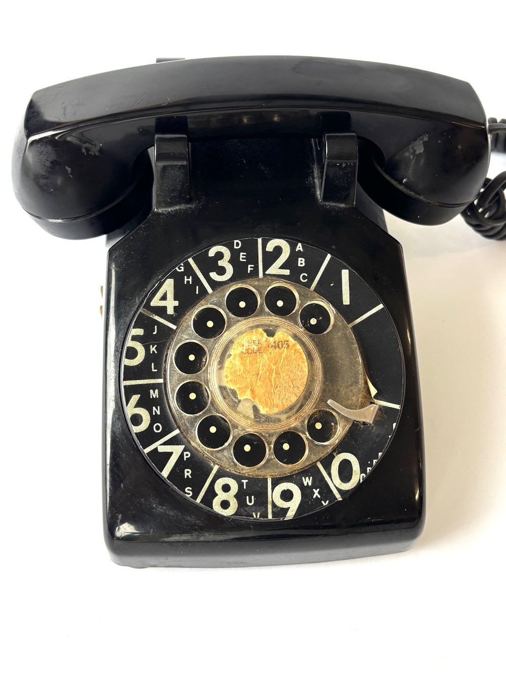 Black Rotary Dial Desk Telephone Bell System Western Electric Movie Prop Art VTG